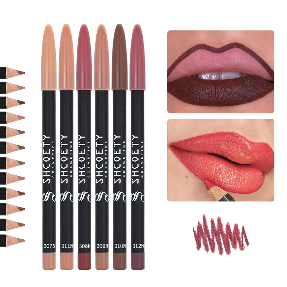 12-Color Matte Lipstick & Lip Liner Set – Long-Lasting, Non-Fading Finish