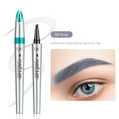 IUI QIC Four-Head Forked Brow Pencil | Smudge-Proof Liquid Brow Pencil for Natural Look