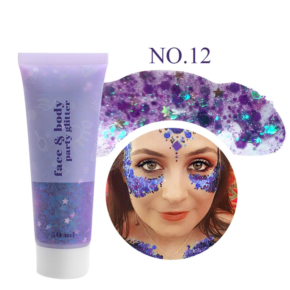 Glitter Gel Mermaid Scales Face & Body Lip Glitter Eyeshadow Holographic Shimmer for Stage Makeup