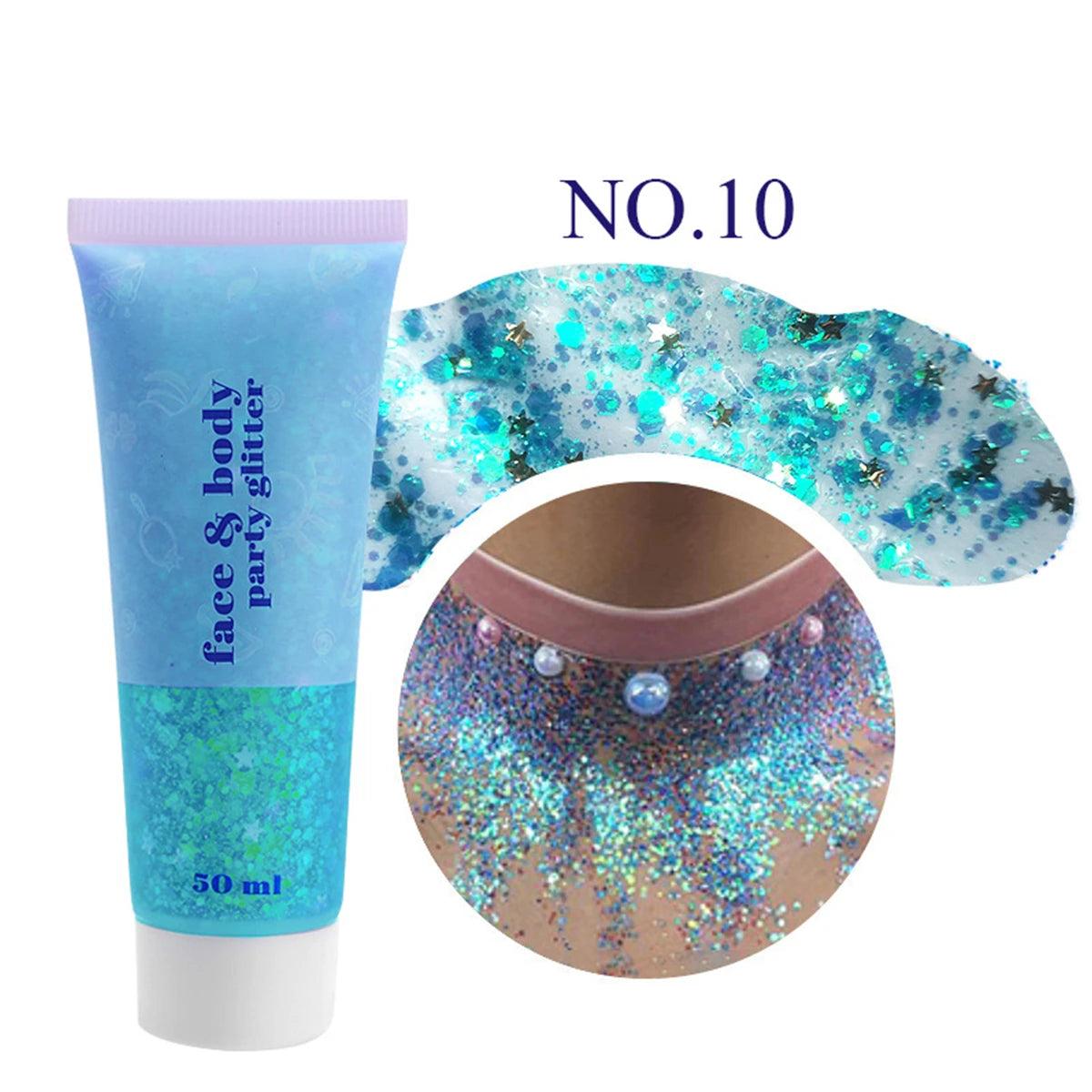 Glitter Gel Mermaid Scales Face & Body Lip Glitter Eyeshadow Holographic Shimmer for Stage Makeup