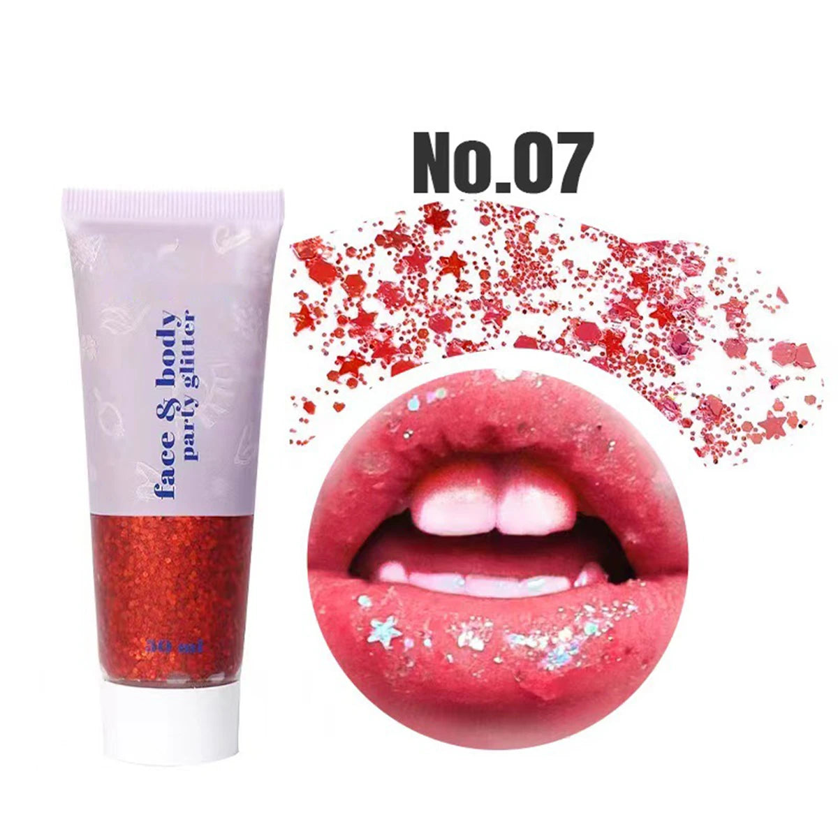 Glitter Gel Mermaid Scales Face & Body Lip Glitter Eyeshadow Holographic Shimmer for Stage Makeup