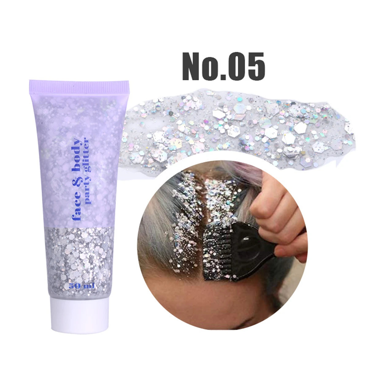 Glitter Gel Mermaid Scales Face & Body Lip Glitter Eyeshadow Holographic Shimmer for Stage Makeup