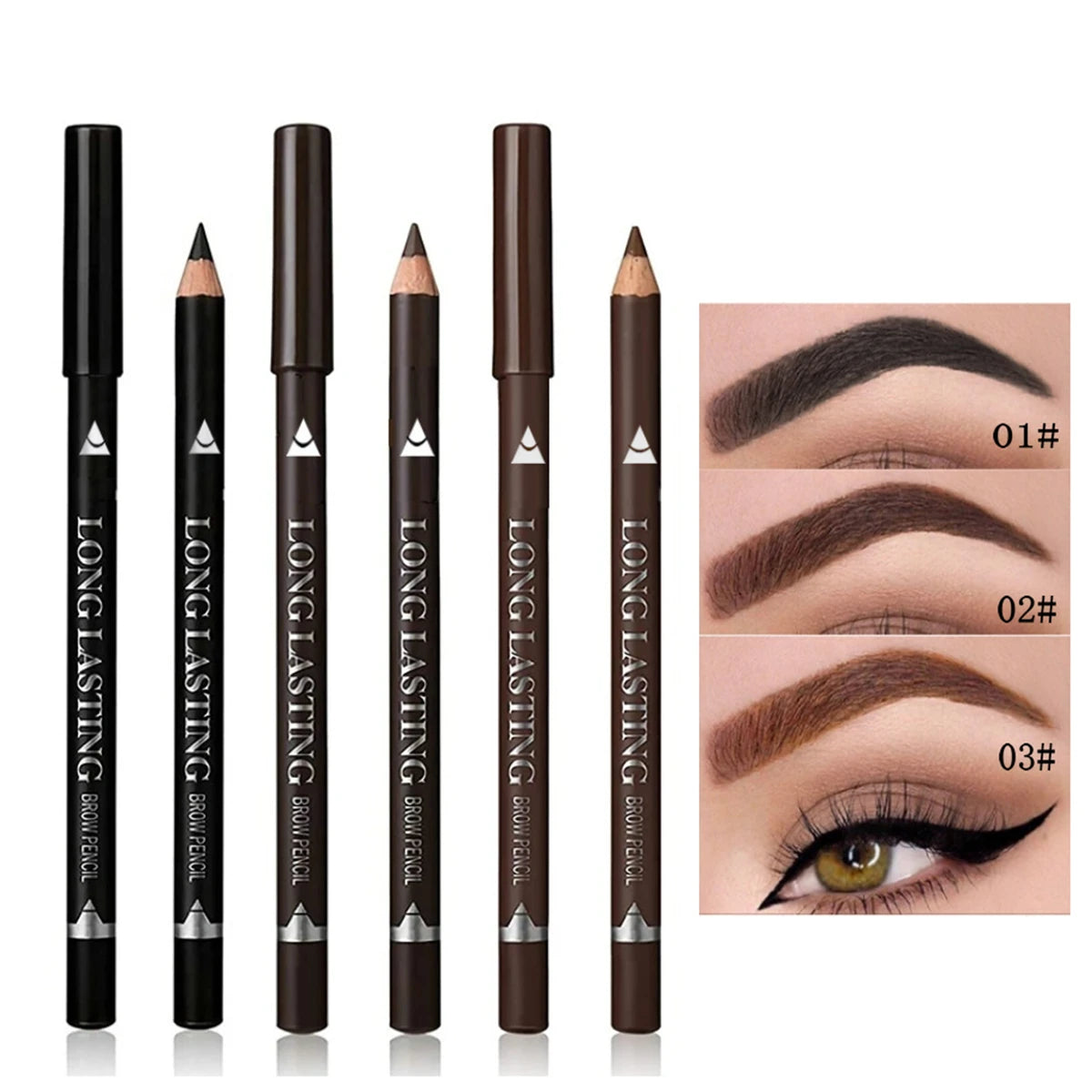 Wooden Long-Lasting Waterproof Sweat-Proof Eyebrow Pencil & Eyebag Eyeliner Gel Pencil Dual Use