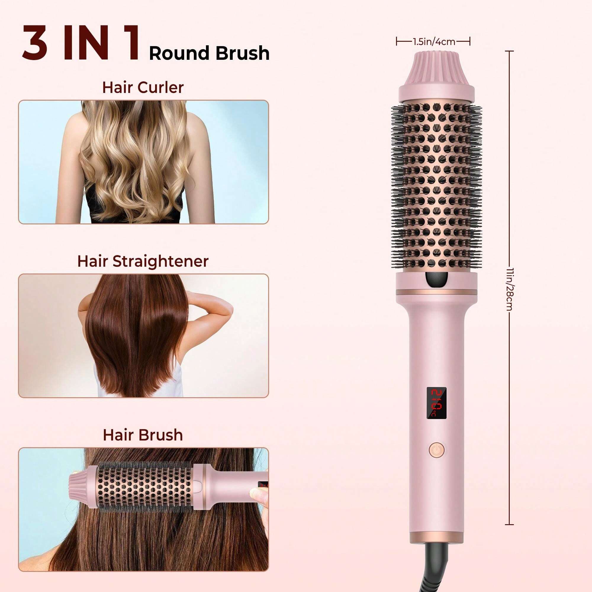 3-in-1 Negative Ion Thermal Brush No.115