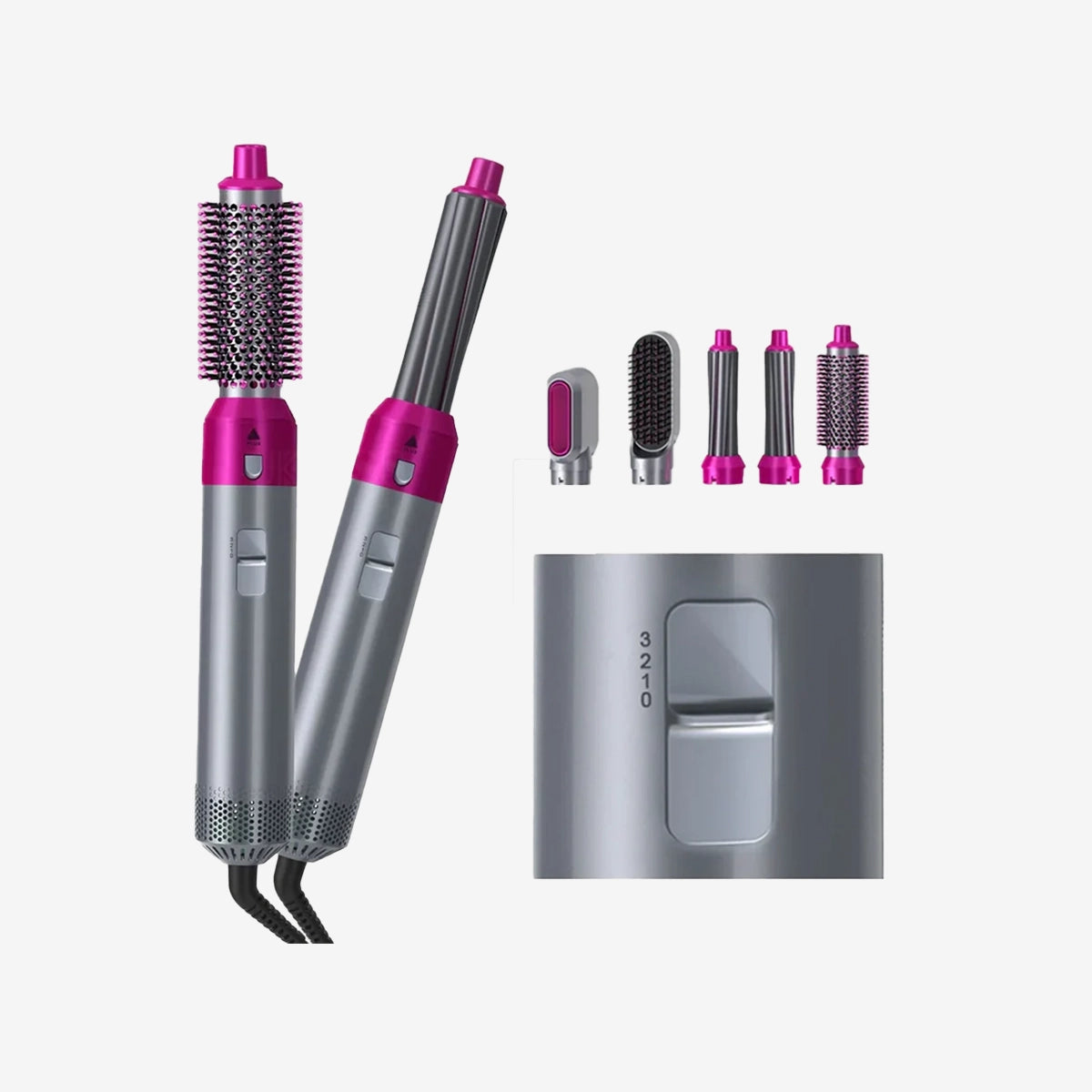 5-in-1 Ceramic Hair Dryer Brush & Curling Iron Set