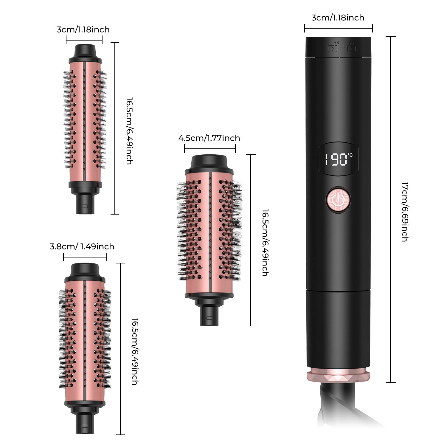 3-in-1 Negative Ion Thermal Brush No.162