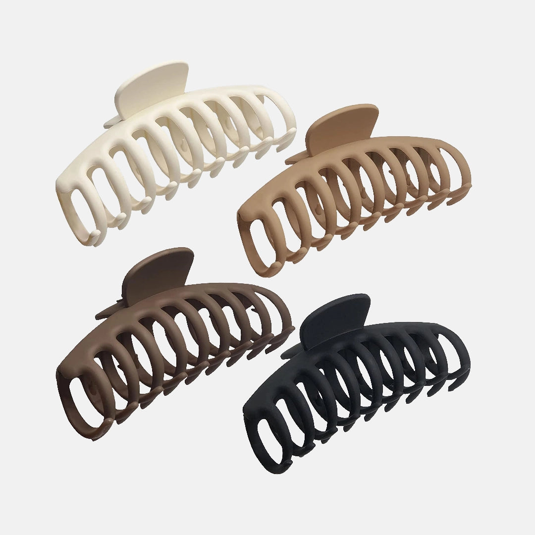 Chic Matte Hair Claw Clips for Effortless Hairstyles-4PCS