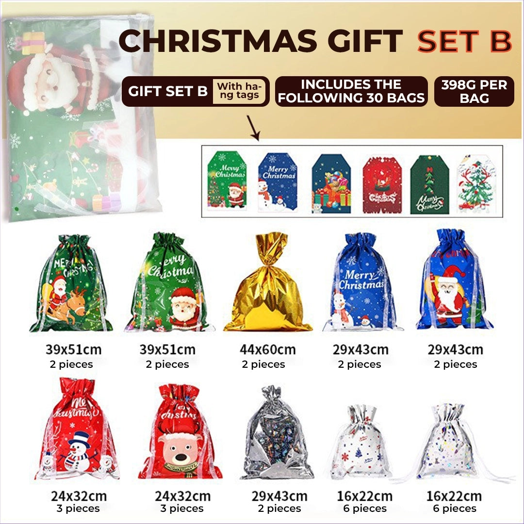 Christmas Gift Bag & Tag Set