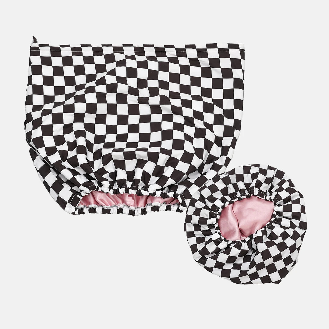 Women’s Luxury Waterproof Shower Cap with Satin Lining