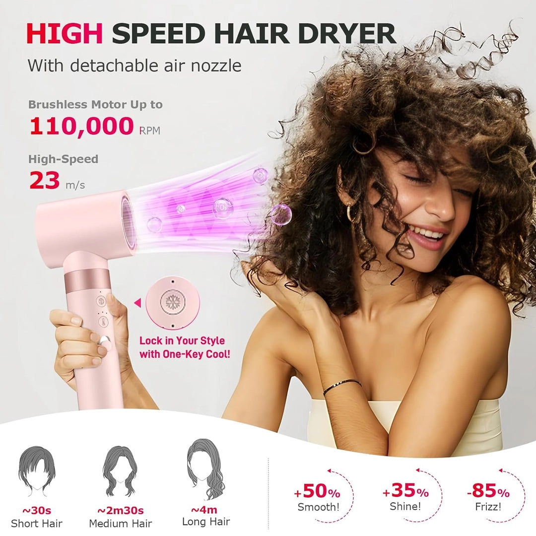 IUI Beauty 5-in-1 Professional Hot Air Hair Styler & Blow Dryer Brush - Frizz-Free Fast Drying for Curls, Volume & Straightening | Ionic Technology & Heat Protection