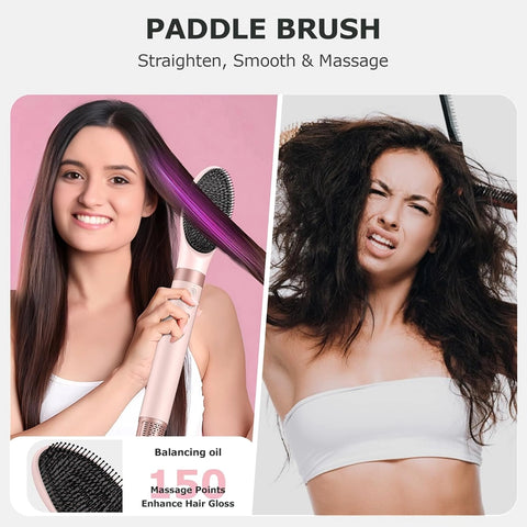 IUI Beauty 5-in-1 Professional Hot Air Hair Styler & Blow Dryer Brush - Frizz-Free Fast Drying for Curls, Volume & Straightening | Ionic Technology & Heat Protection
