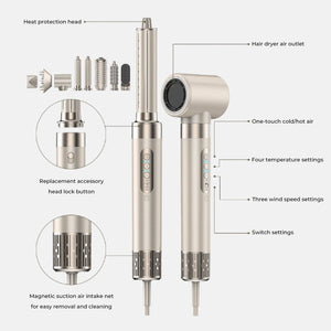 8-in-1 Professional Hot Air Hair Styler & Blow Dryer Brush