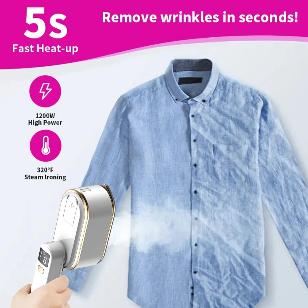 2-in-1 Steamer & Iron – Portable, Fast Heat-Up, Travel Size