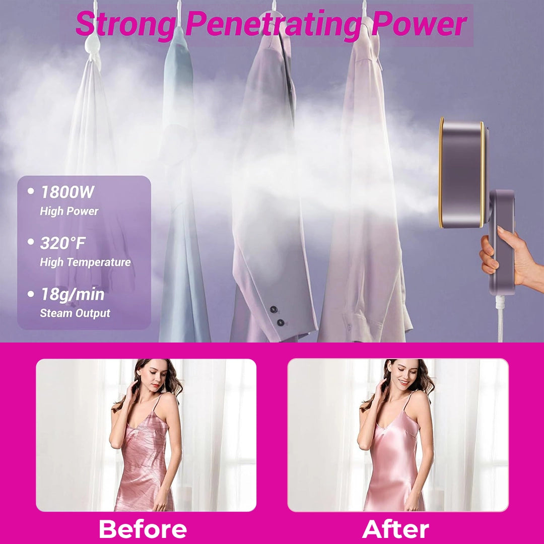 2-in-1 Steamer & Iron – Portable, Fast Heat-Up, Travel Size