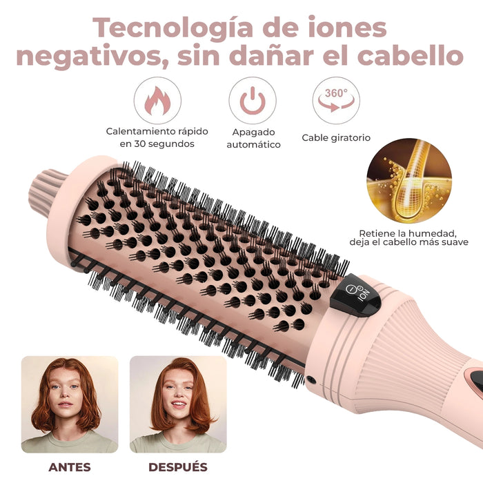 Cepillo Térmico 3 en 1 Pro | Iones Negativos y Doble Calentador PTC