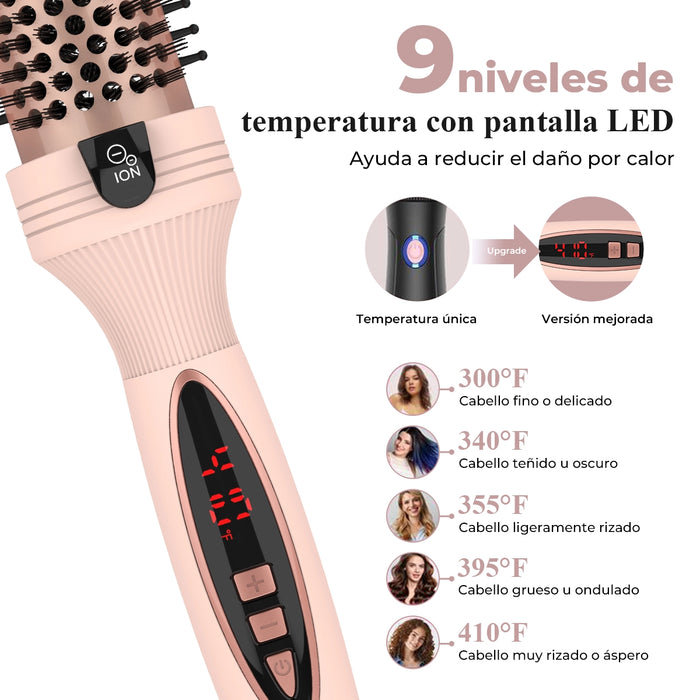 Cepillo Térmico 3 en 1 Pro | Iones Negativos y Doble Calentador PTC