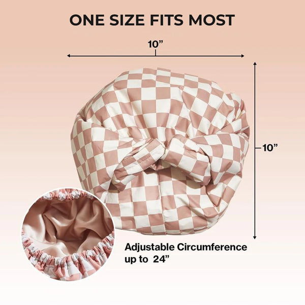 Women’s Luxury Waterproof Shower Cap with Satin Lining