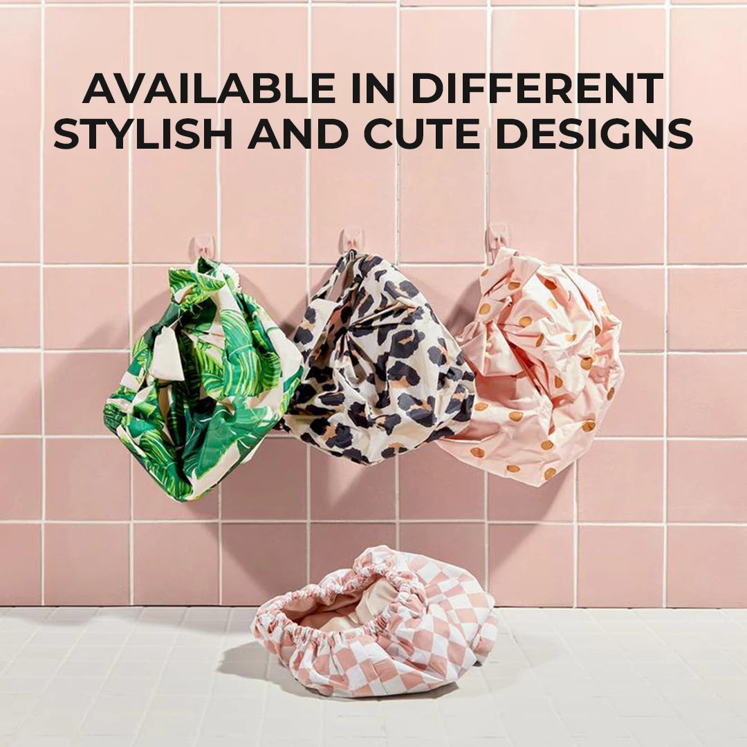 Women’s Luxury Waterproof Shower Cap with Satin Lining