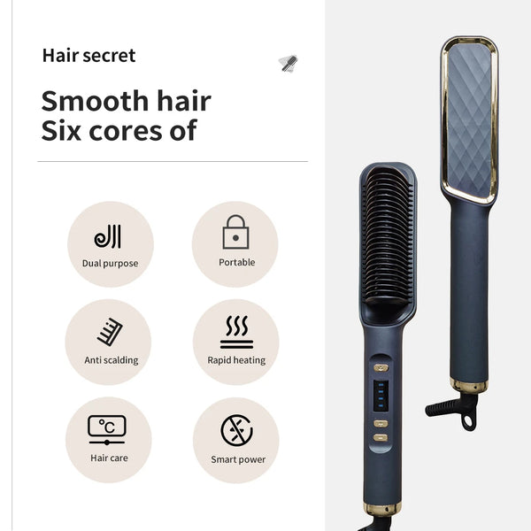 2-in-1 Sleek Sweep lonic Hair Straightener Brush