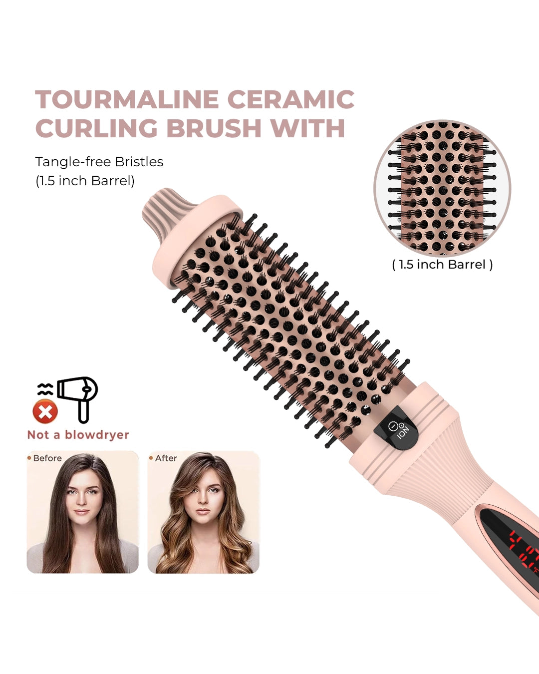 3-in-1 Pro Negative Ion Two PTC Heaters Thermal Brush