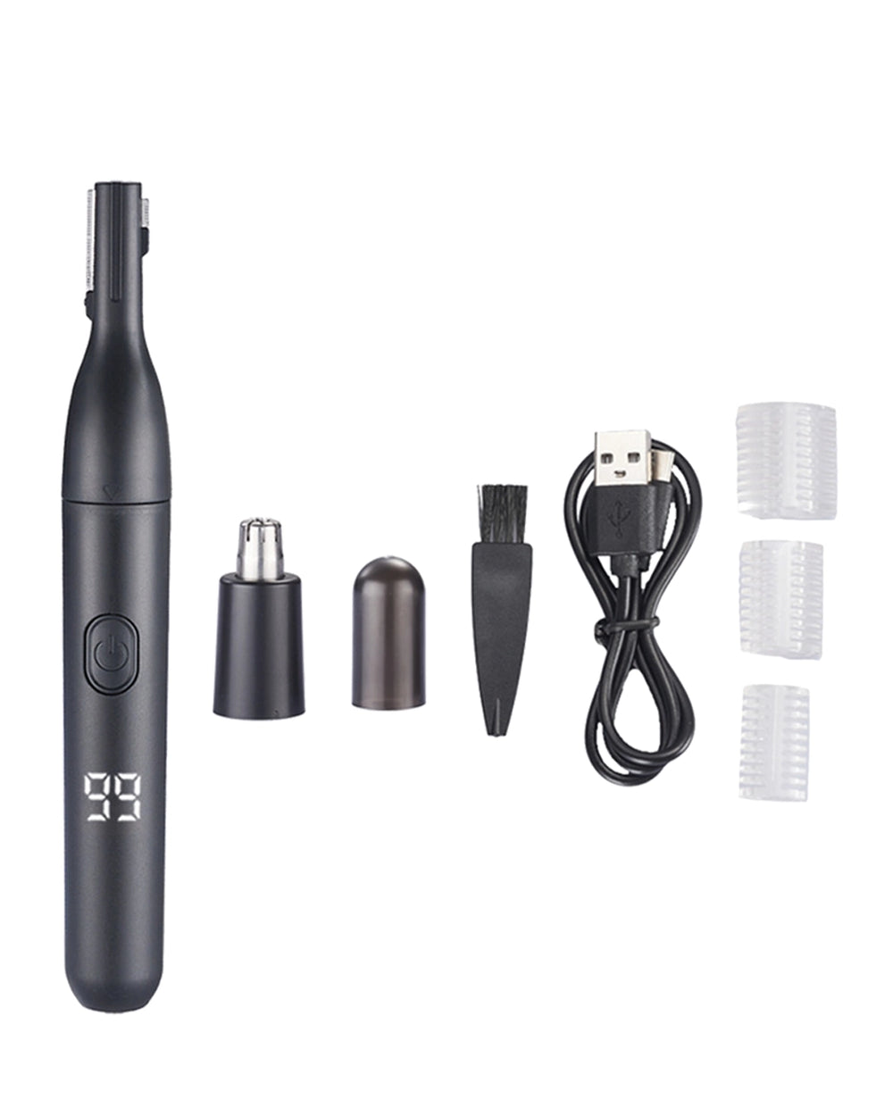2-in-1 Eyebrow & Nose Hair Trimmer – Painless LED Precision Groomer