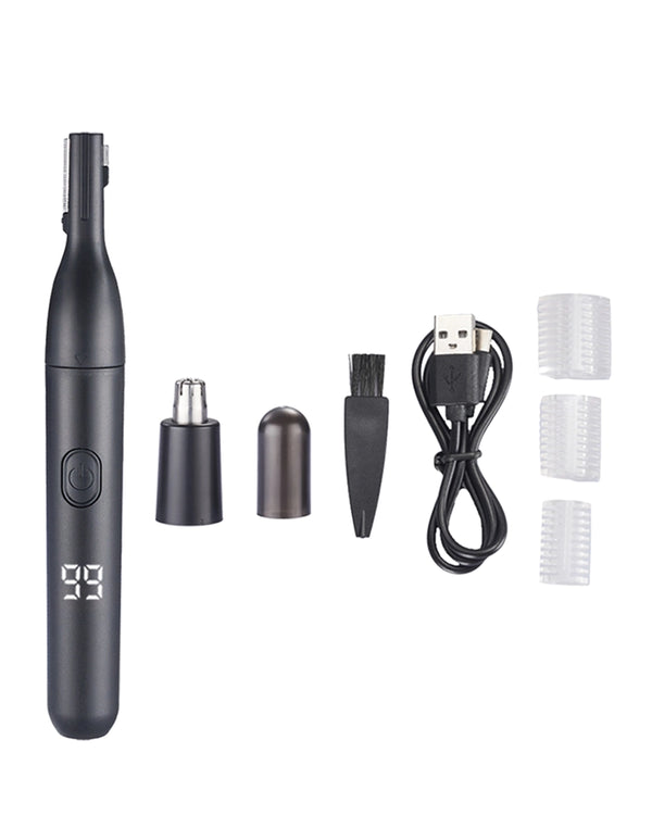 2-in-1 Eyebrow & Nose Hair Trimmer – Painless LED Precision Groomer
