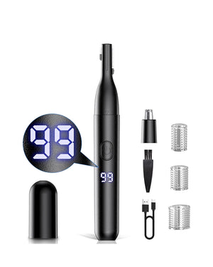 2-in-1 Eyebrow & Nose Hair Trimmer – Painless LED Precision Groomer
