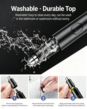 2-in-1 Eyebrow & Nose Hair Trimmer – Painless LED Precision Groomer