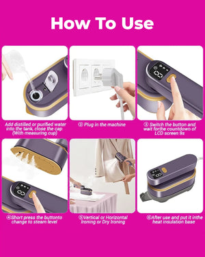 2-in-1 Steamer & Iron – Portable, Fast Heat-Up, Travel Size