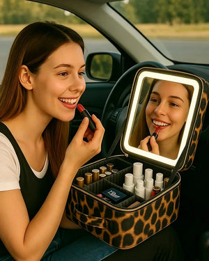 IUIBeauty 3-in-1 LED Vanity Makeup Bag with Mirror
