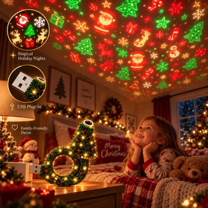 USB Christmas Projector Night Light Holiday Room Decor