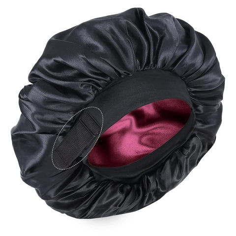 Silk Bonnet Satin Bonnet for Sleeping Women and Men, Adjustable Double Layer Hair Bonnet for Curly Braids Hair