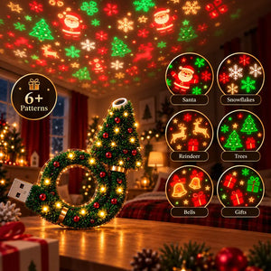 USB Christmas Projector Night Light Holiday Room Decor