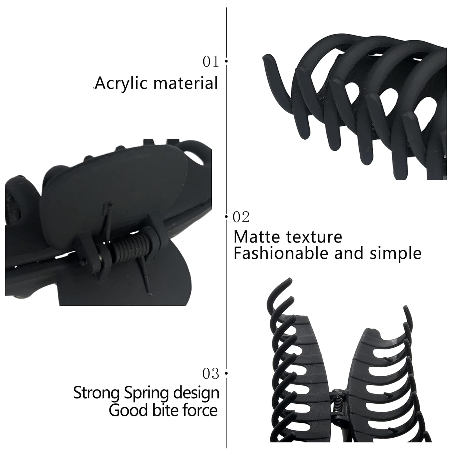 Chic Matte Hair Claw Clips for Effortless Hairstyles-4PCS