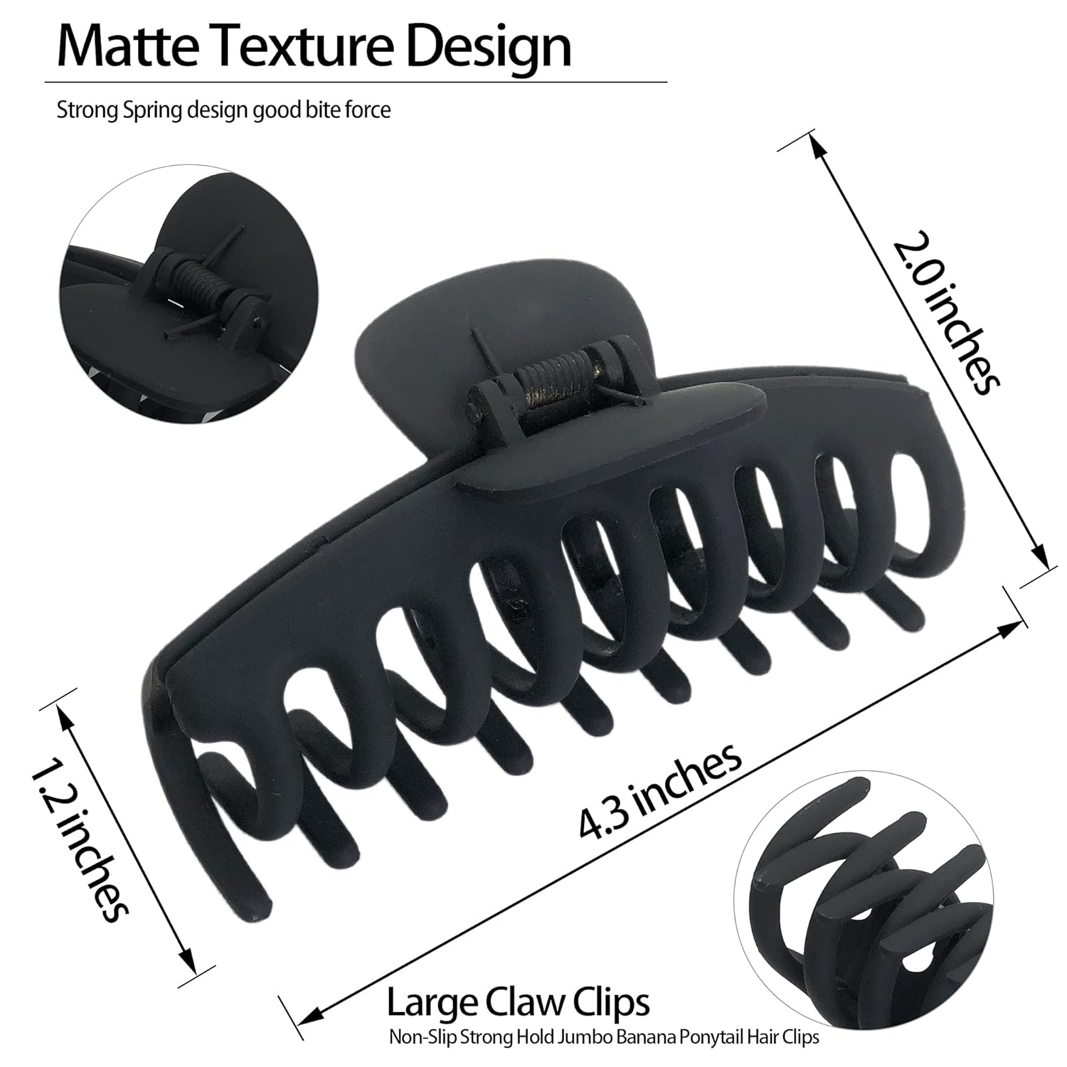 Chic Matte Hair Claw Clips for Effortless Hairstyles-4PCS
