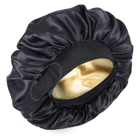 Silk Bonnet Satin Bonnet for Sleeping Women and Men, Adjustable Double Layer Hair Bonnet for Curly Braids Hair