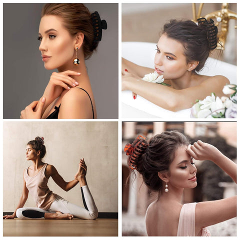 Chic Matte Hair Claw Clips for Effortless Hairstyles-4PCS