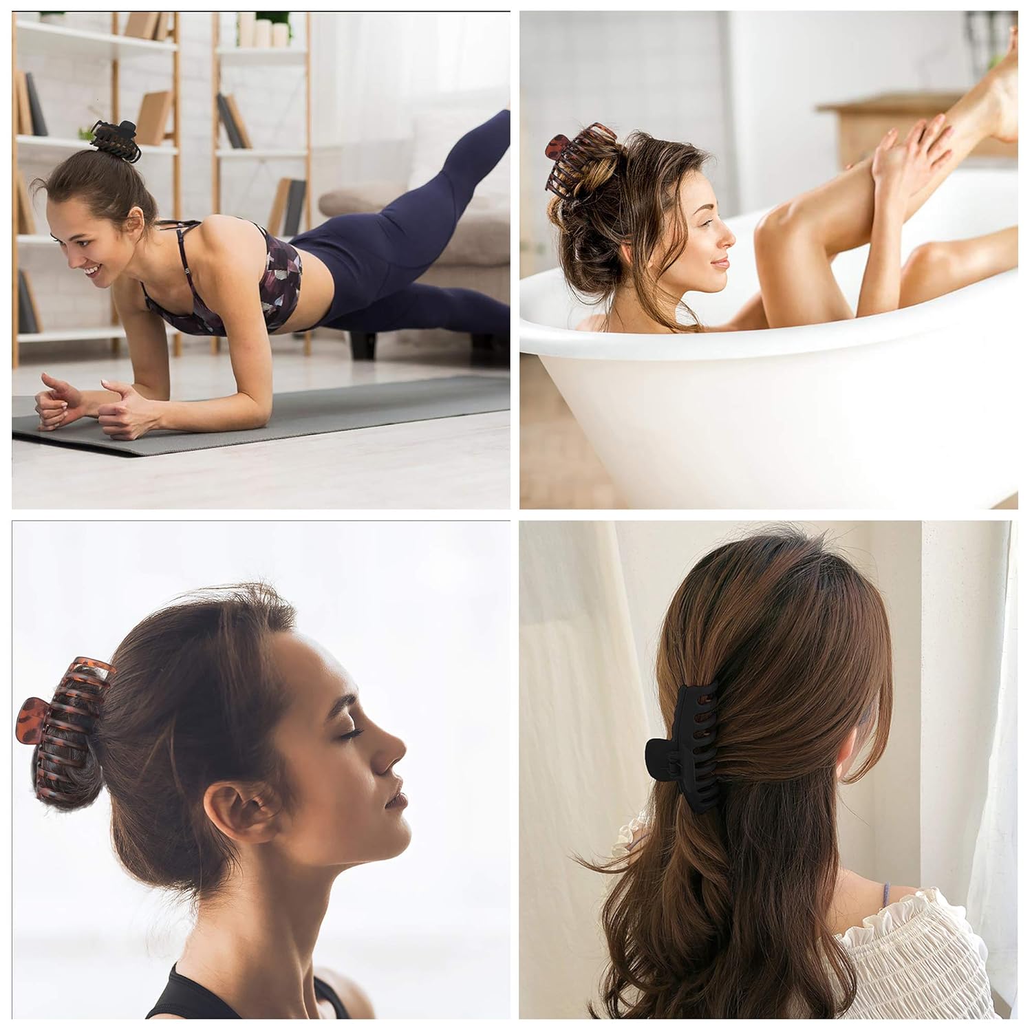 Chic Matte Hair Claw Clips for Effortless Hairstyles-4PCS