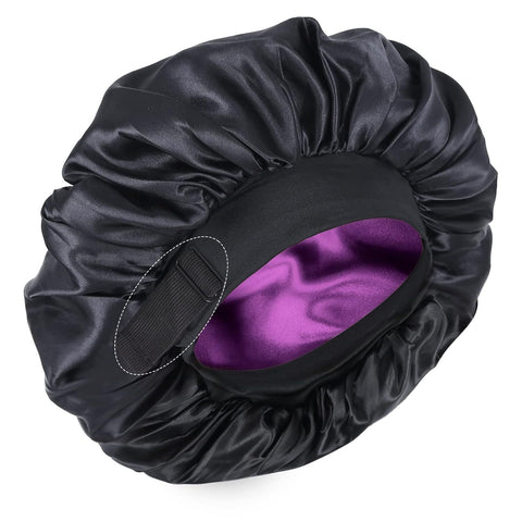 Silk Bonnet Satin Bonnet for Sleeping Women and Men, Adjustable Double Layer Hair Bonnet for Curly Braids Hair