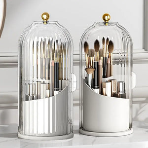 360° Rotating Makeup & Toothbrush Organizer with Cover