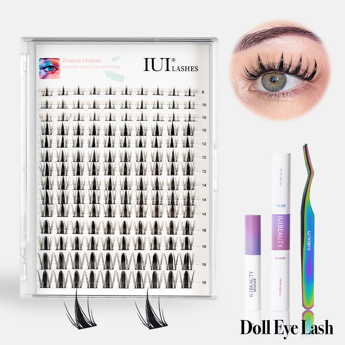 IUIBEAUTY® IUI® CLUSTER LASHES STARTER KIT