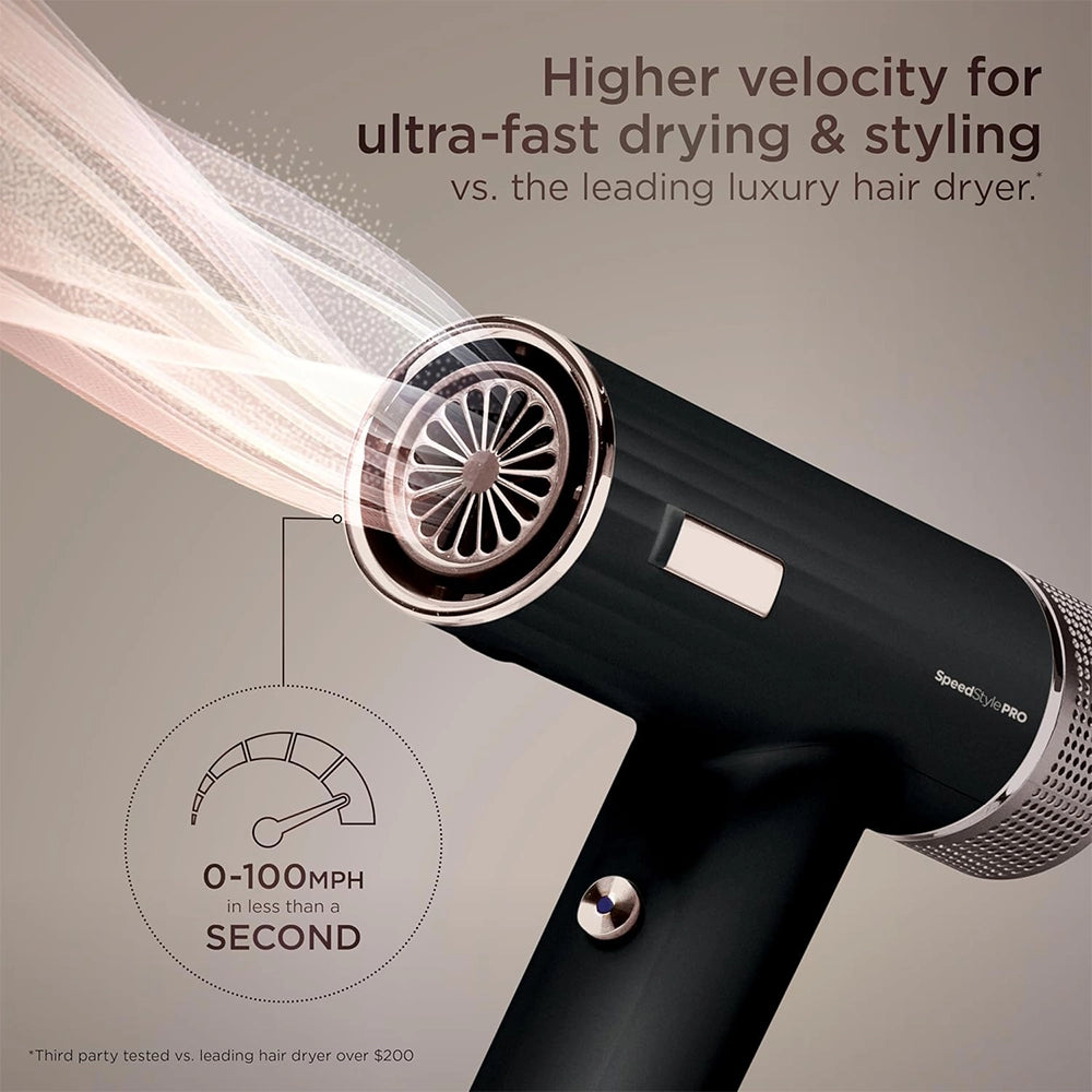 Shark Hair Dryer SpeedStyle RapidGloss Finisher and High-Velocity Dryer, Ionic Hair Blow Dryer with IQ Speed Styling and Drying Suite, No Heat Damage, Best for Straight and Wavy Hair, Silk, HD331