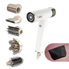 Shark Hair Dryer SpeedStyle RapidGloss Finisher and High-Velocity Dryer, Ionic Hair Blow Dryer with IQ Speed Styling and Drying Suite, No Heat Damage, Best for Straight and Wavy Hair, Silk, HD331