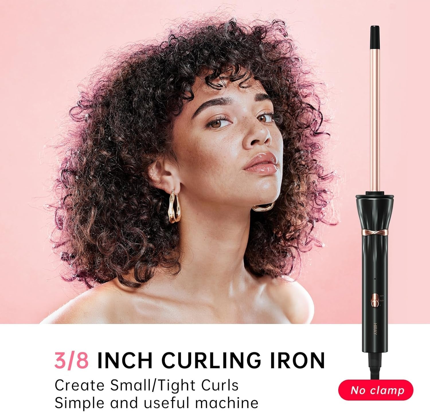 HIRAY 3/8" Tiny Curling Iron – 9mm Ceramic Barrel