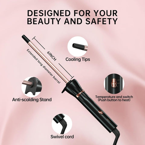 HIRAY 3/8" Tiny Curling Iron – 9mm Ceramic Barrel