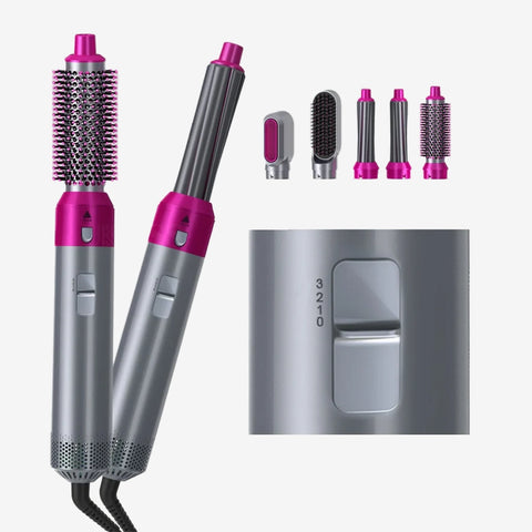 5-in-1 Ceramic Hair Dryer Brush & Curling Iron Set