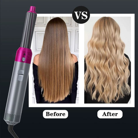 5-in-1 Ceramic Hair Dryer Brush & Curling Iron Set